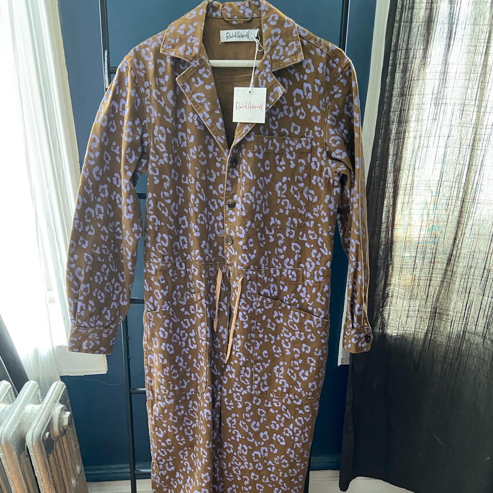 NWT Rachel Antonoff Ziggy Jumpsuit, Lavender Leopard Print